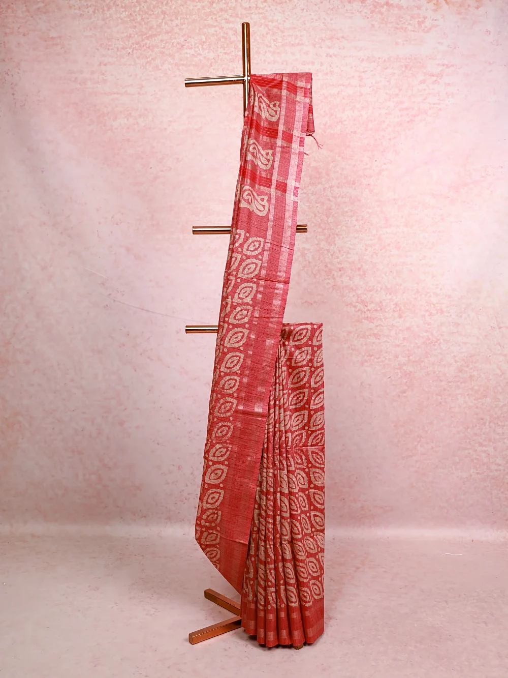 Onion Pink  Semi Tussar Saree