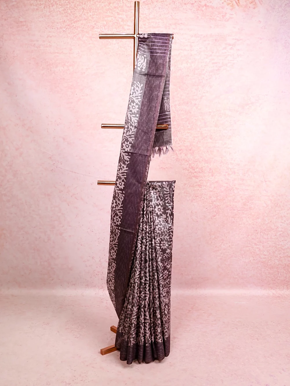 Dark Lavender Semi Tussar Saree