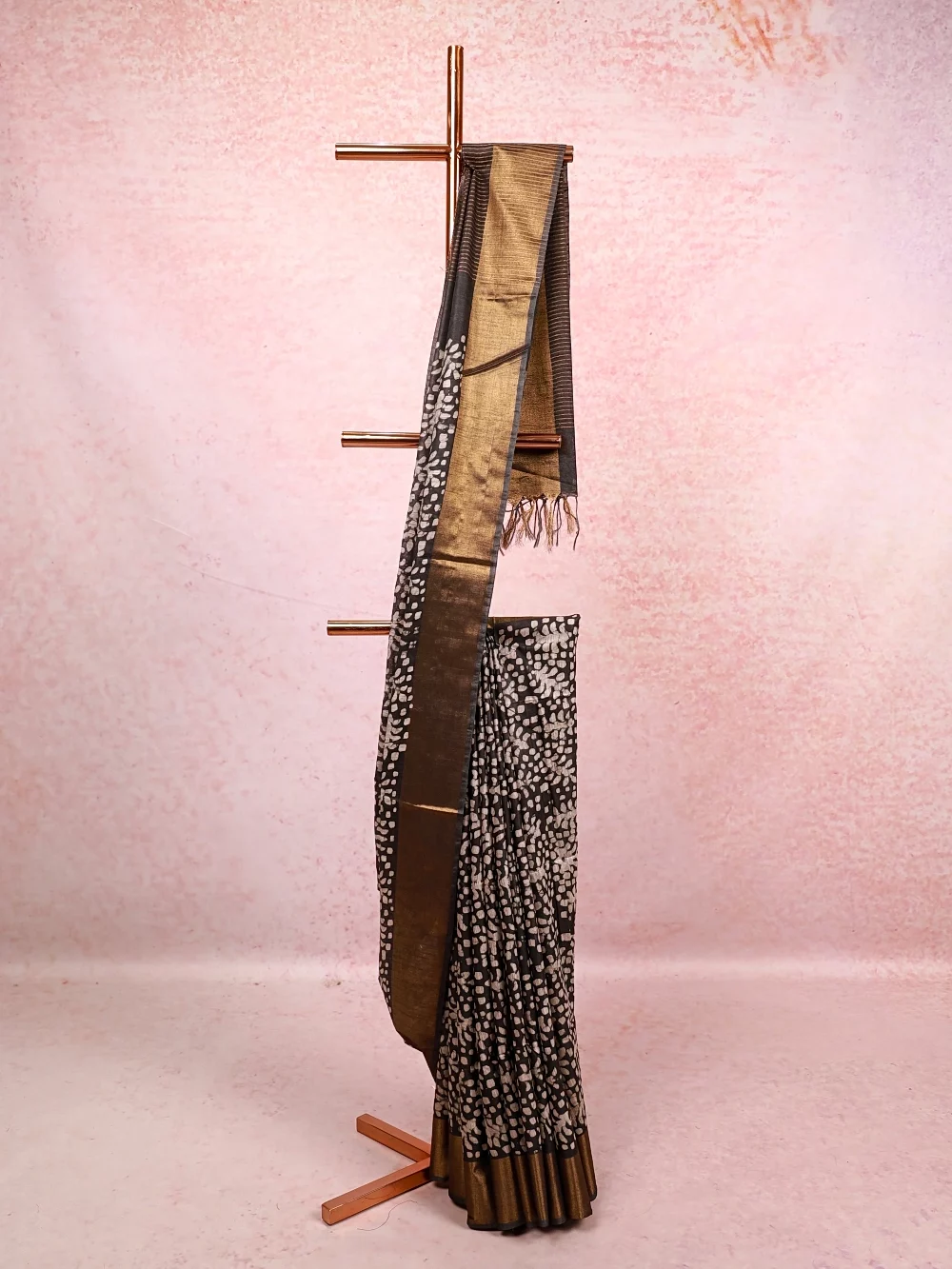 Black Semi Tussar Saree