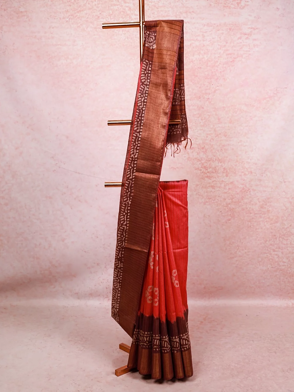 Pink Semi Tussar Saree