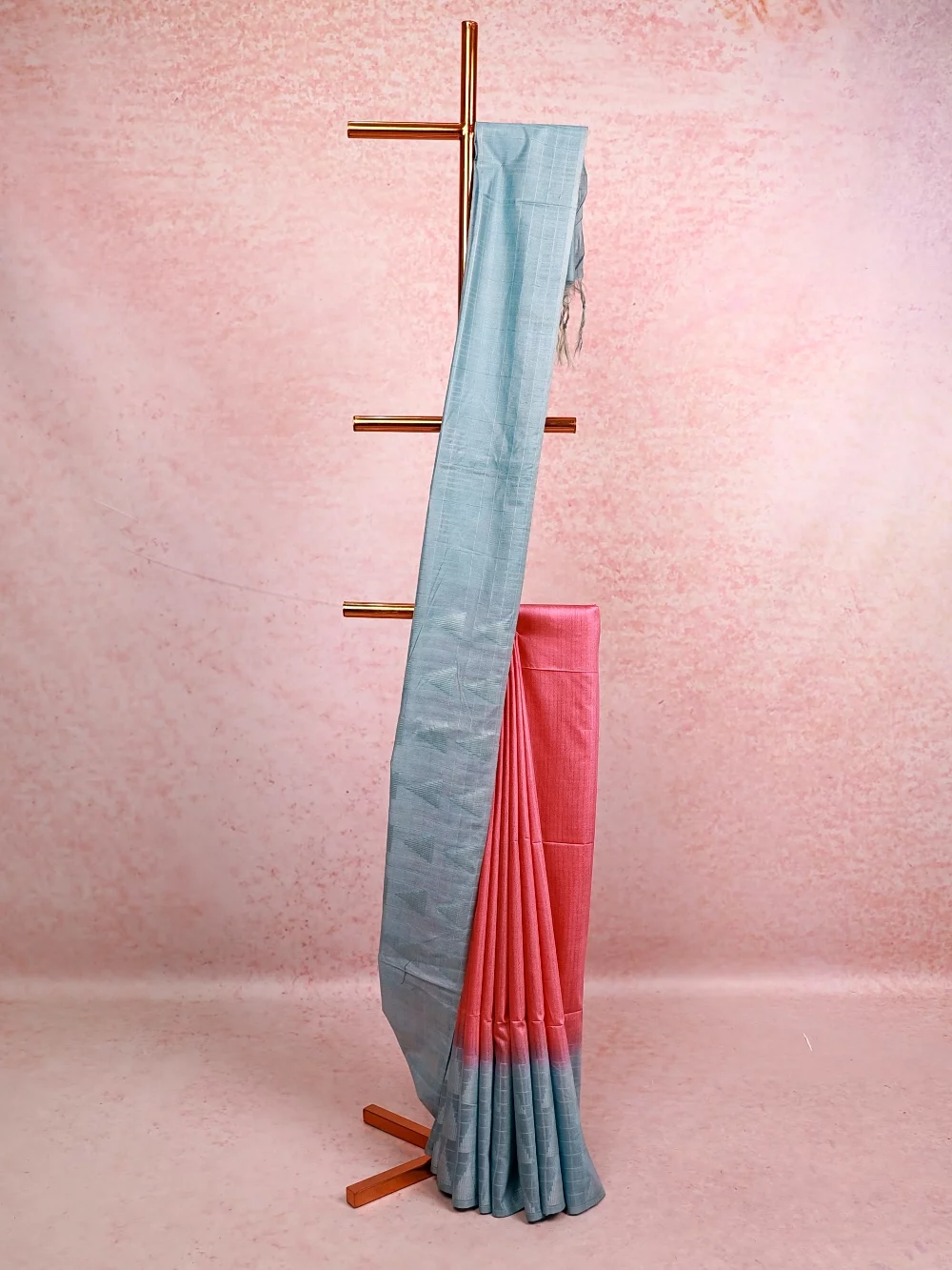 Pink  Semi Tussar Saree