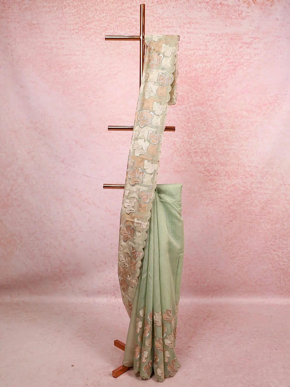 Pastel Green Organza Saree