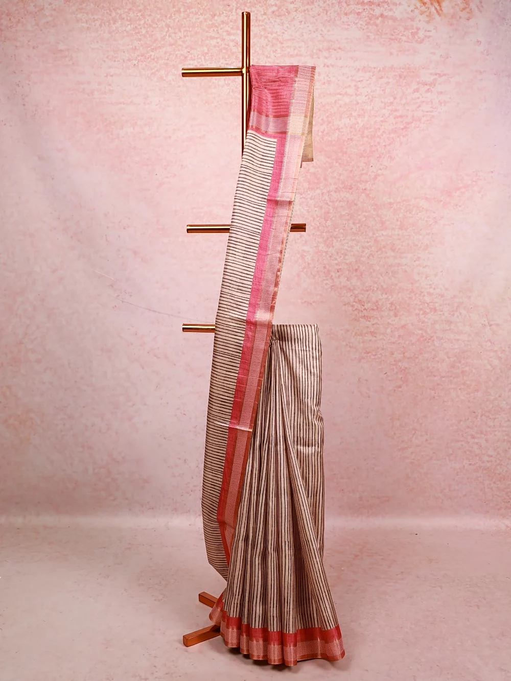 Beige Semi Jute Saree