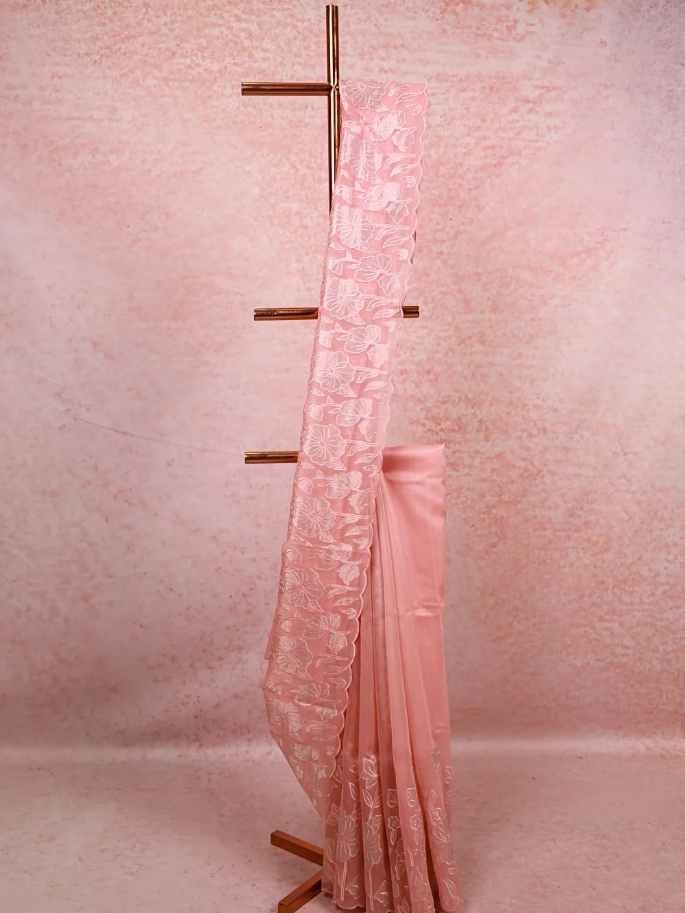 Pink Tissue Organza Saree