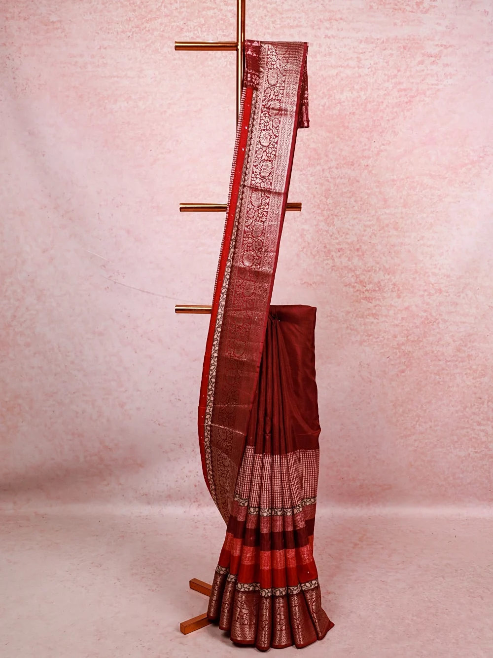 Wine Dola Silk Saree