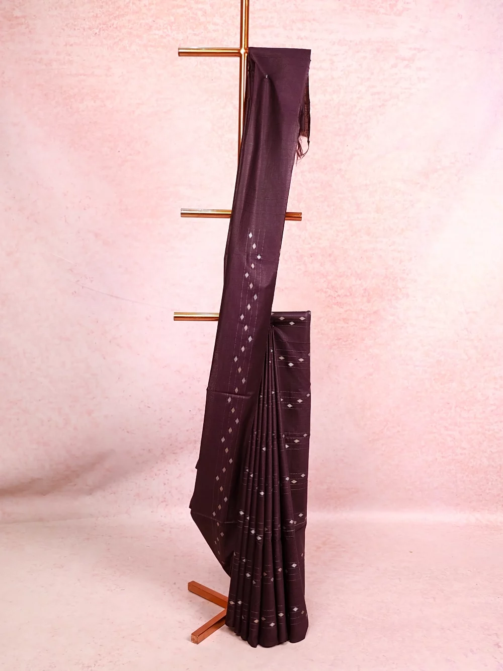Dark Purple Semi Tussar Saree