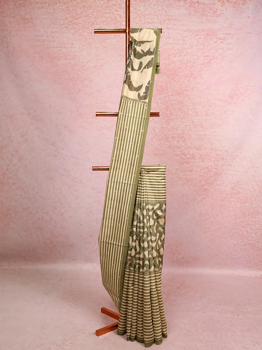 Cream Semi Silk Saree