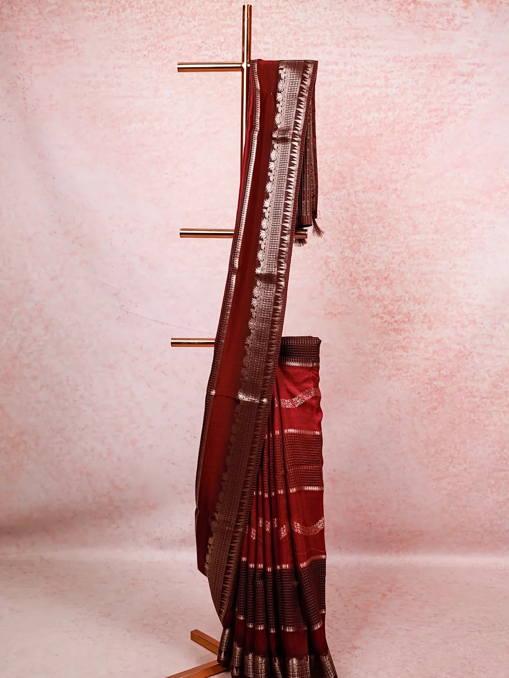 Wine Dola Silk Saree