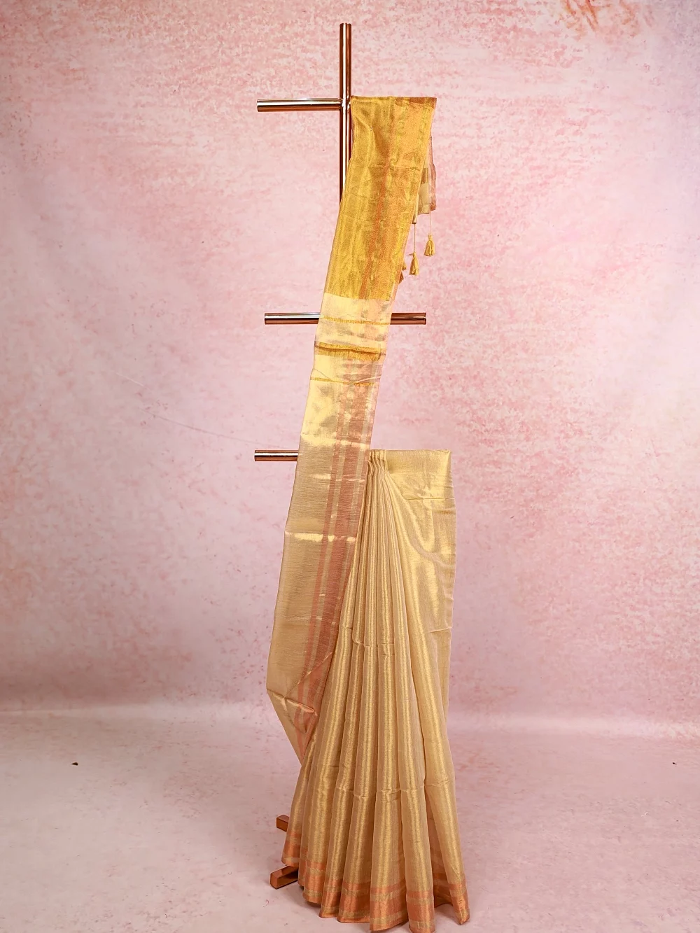 Gold Mul Mul Tissue Saree