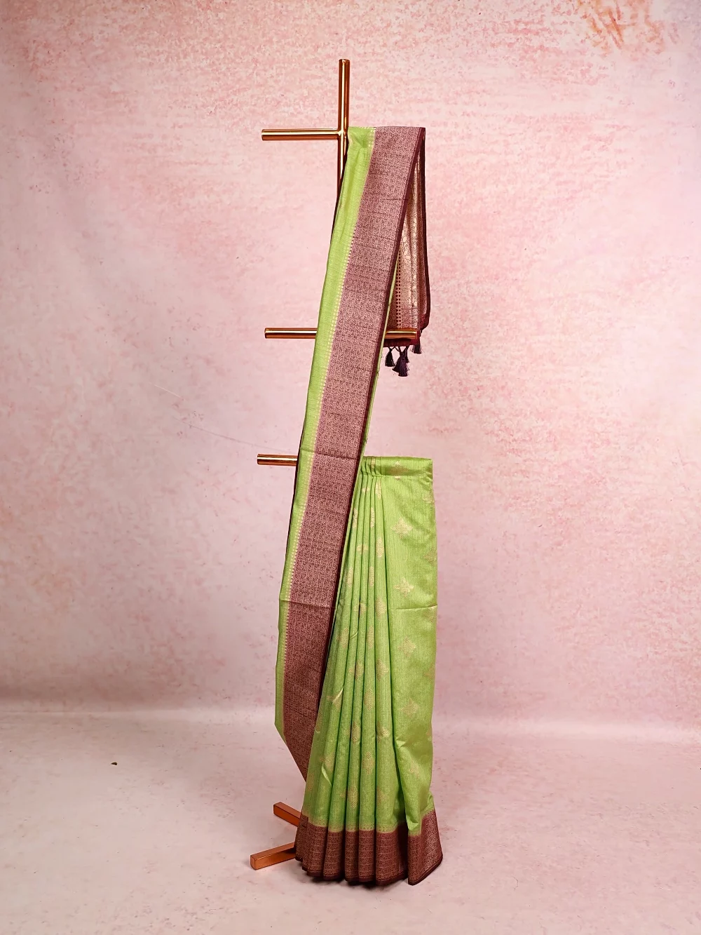 Green Semi Banarasi Saree