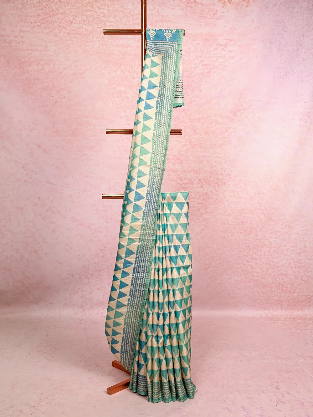 Cream Semi Silk Saree