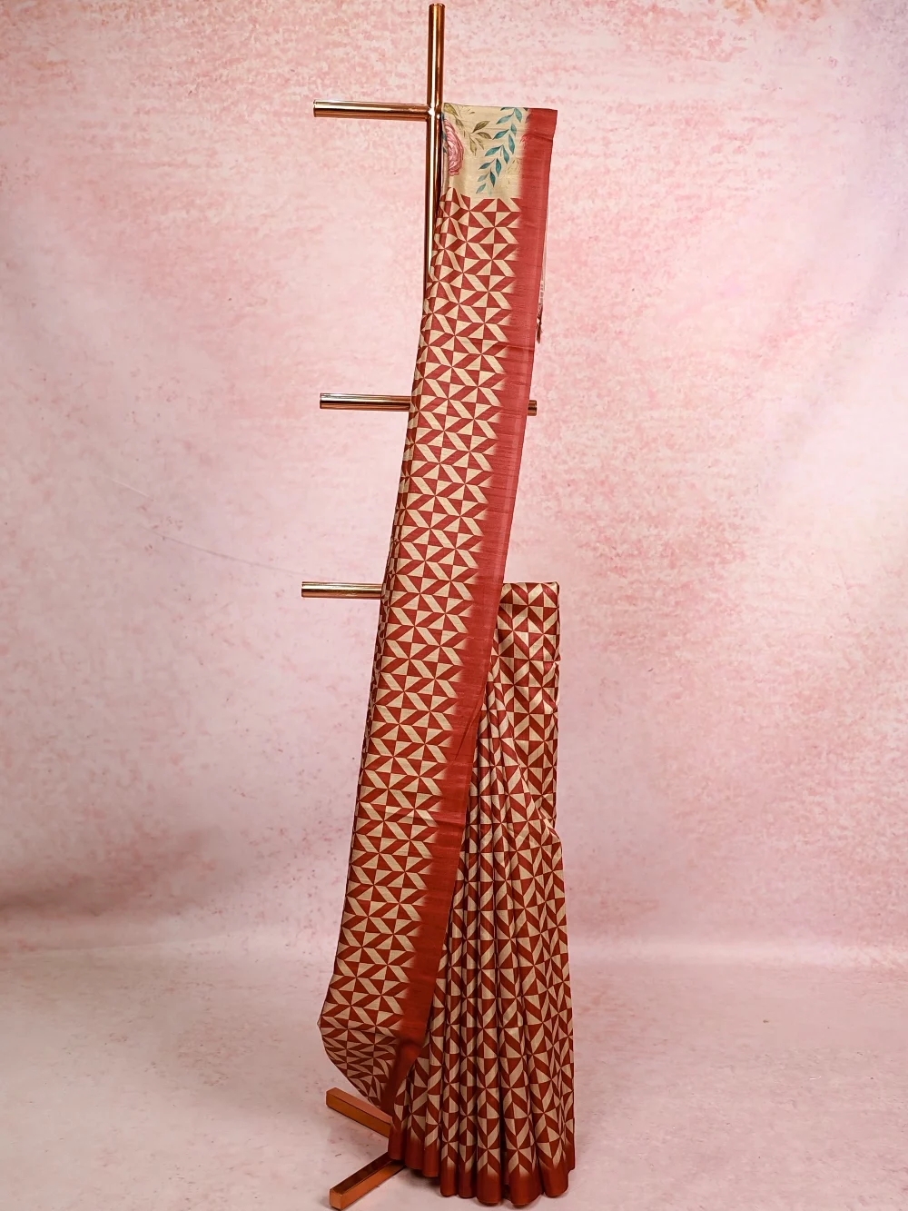 Maroon Semi Silk Saree