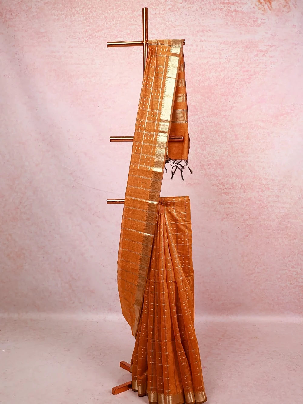 Mango Yellow Cotton Silk Saree