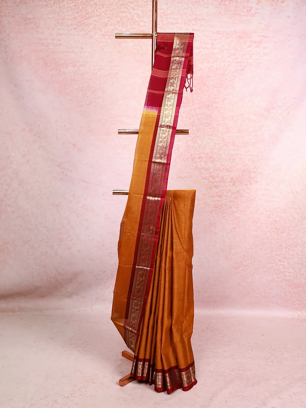 Mustard Yellow Cotton Saree