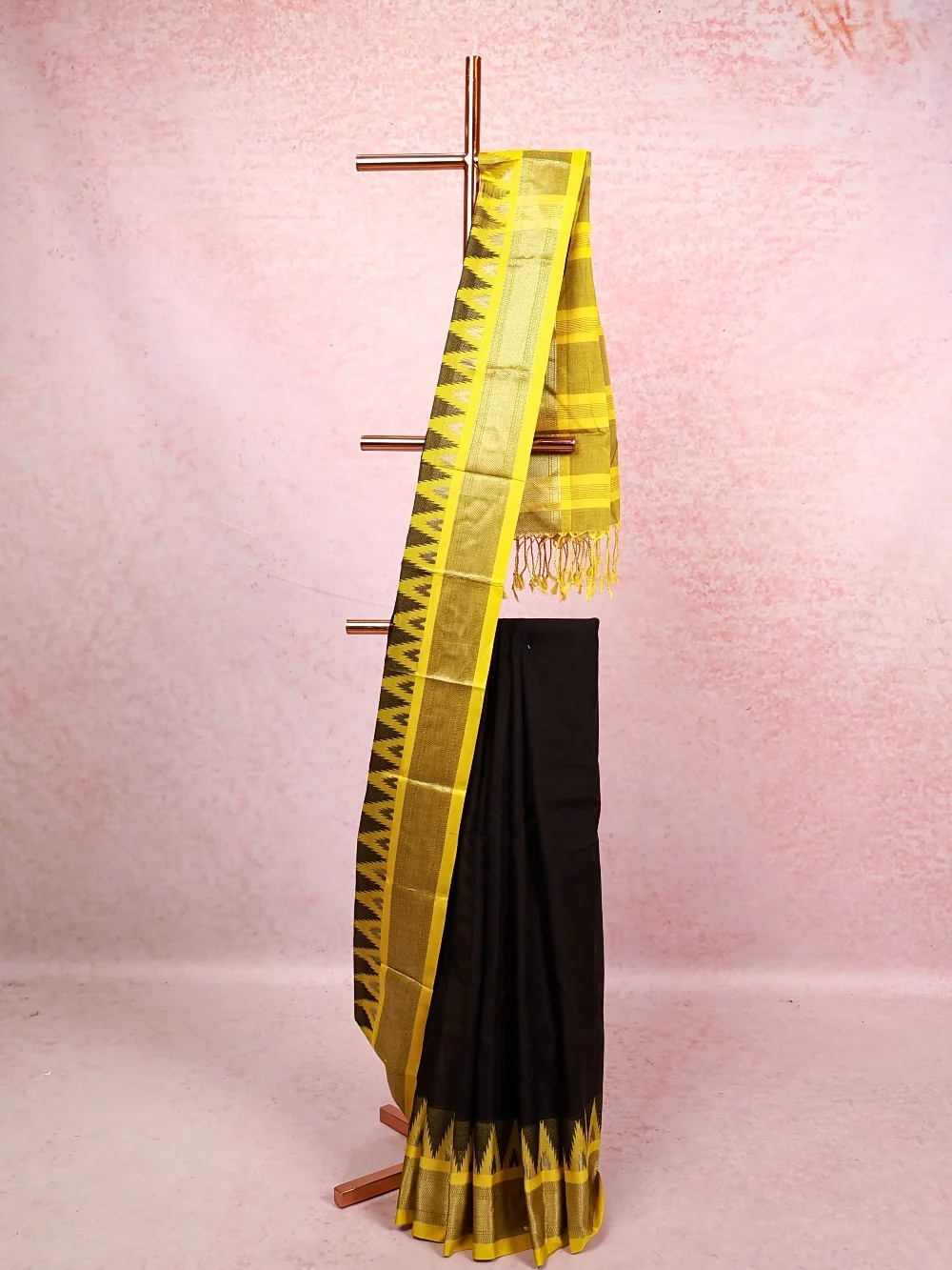 Black Cotton Silk Saree