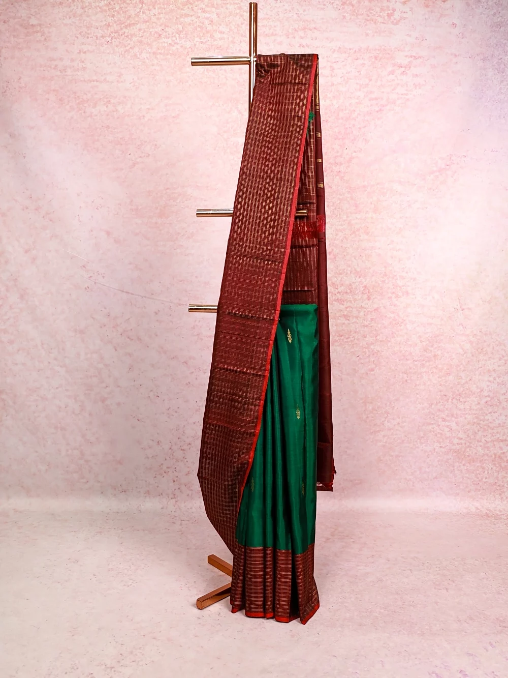 Bottle Green Kancheepuram Silk Saree