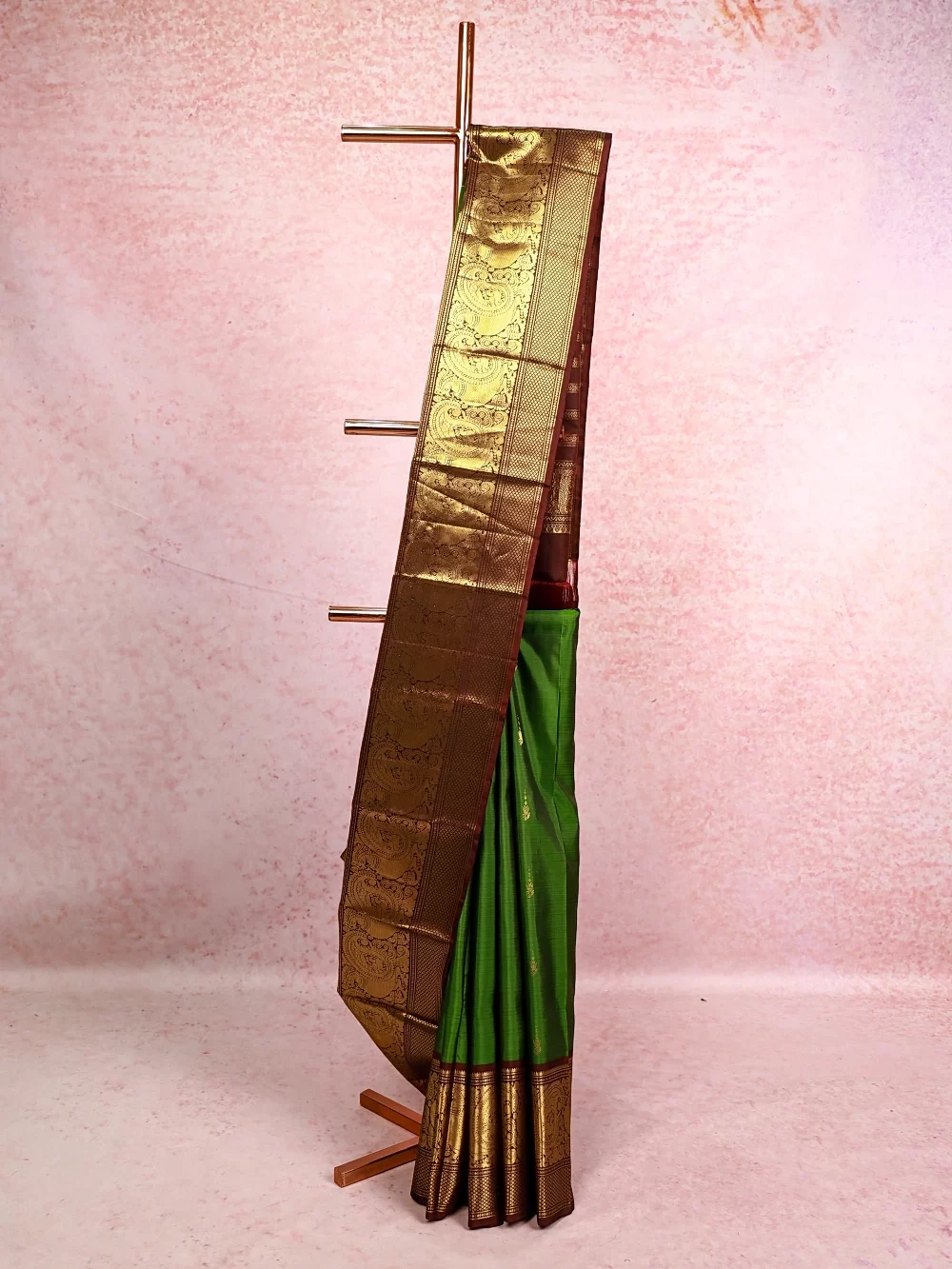 Leaf Green Kancheepuram Silk Saree