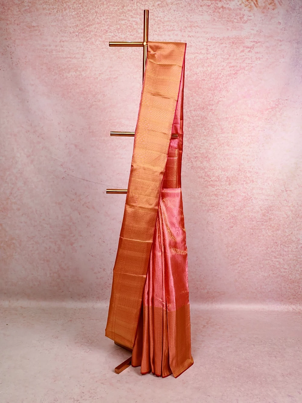 Peach Kancheepuram Silk Saree