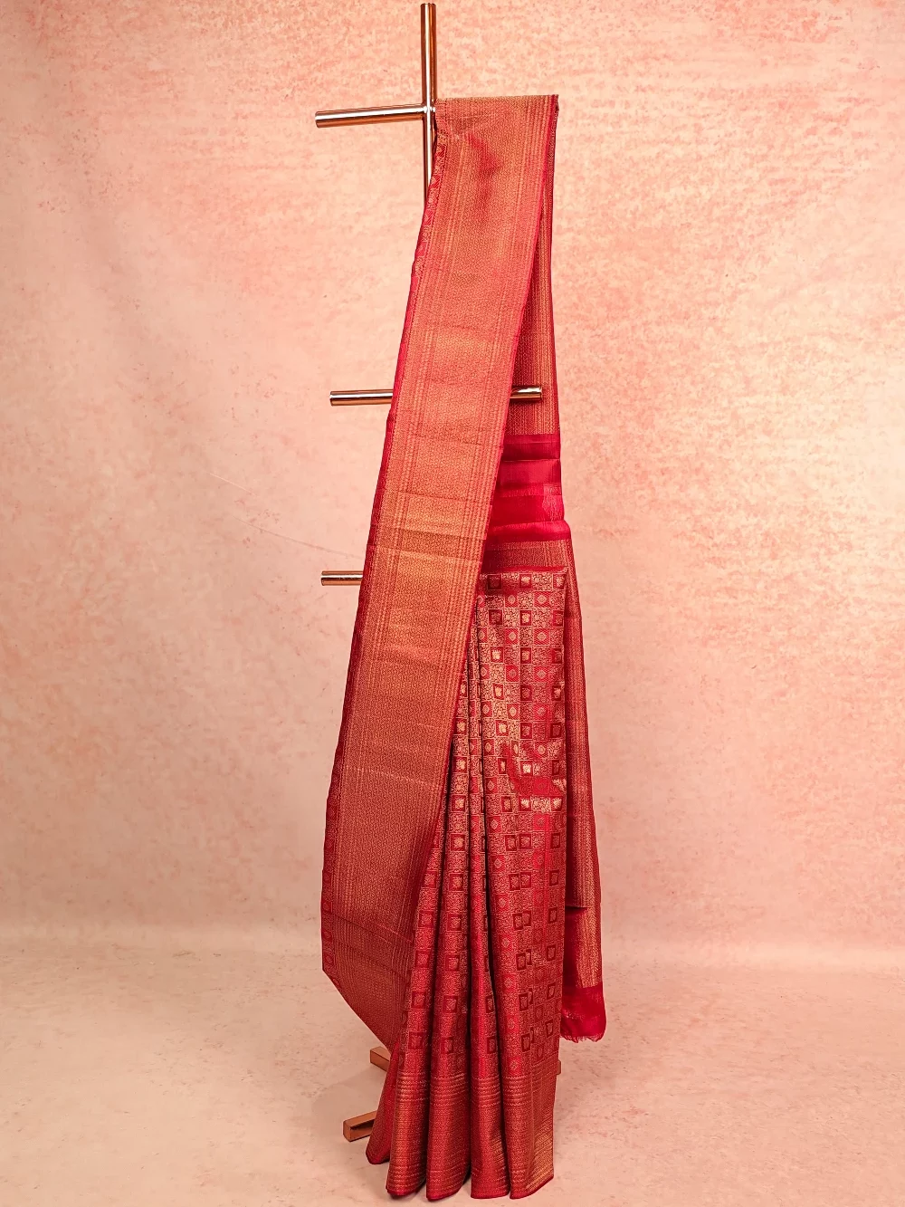 Marsala Colour Kancheepuram Silk Saree
