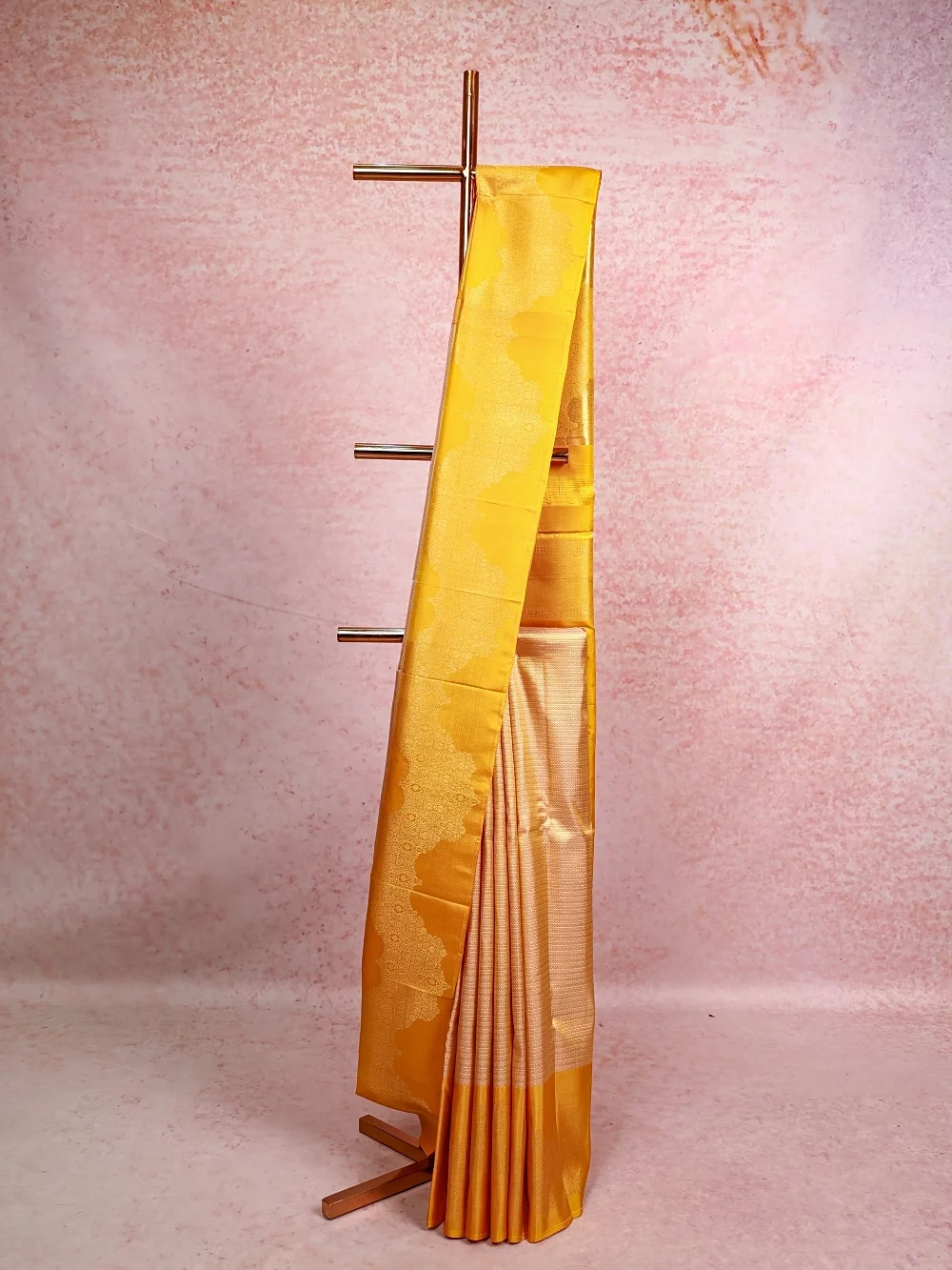 Golden Yellow Kancheepuram Silk Saree