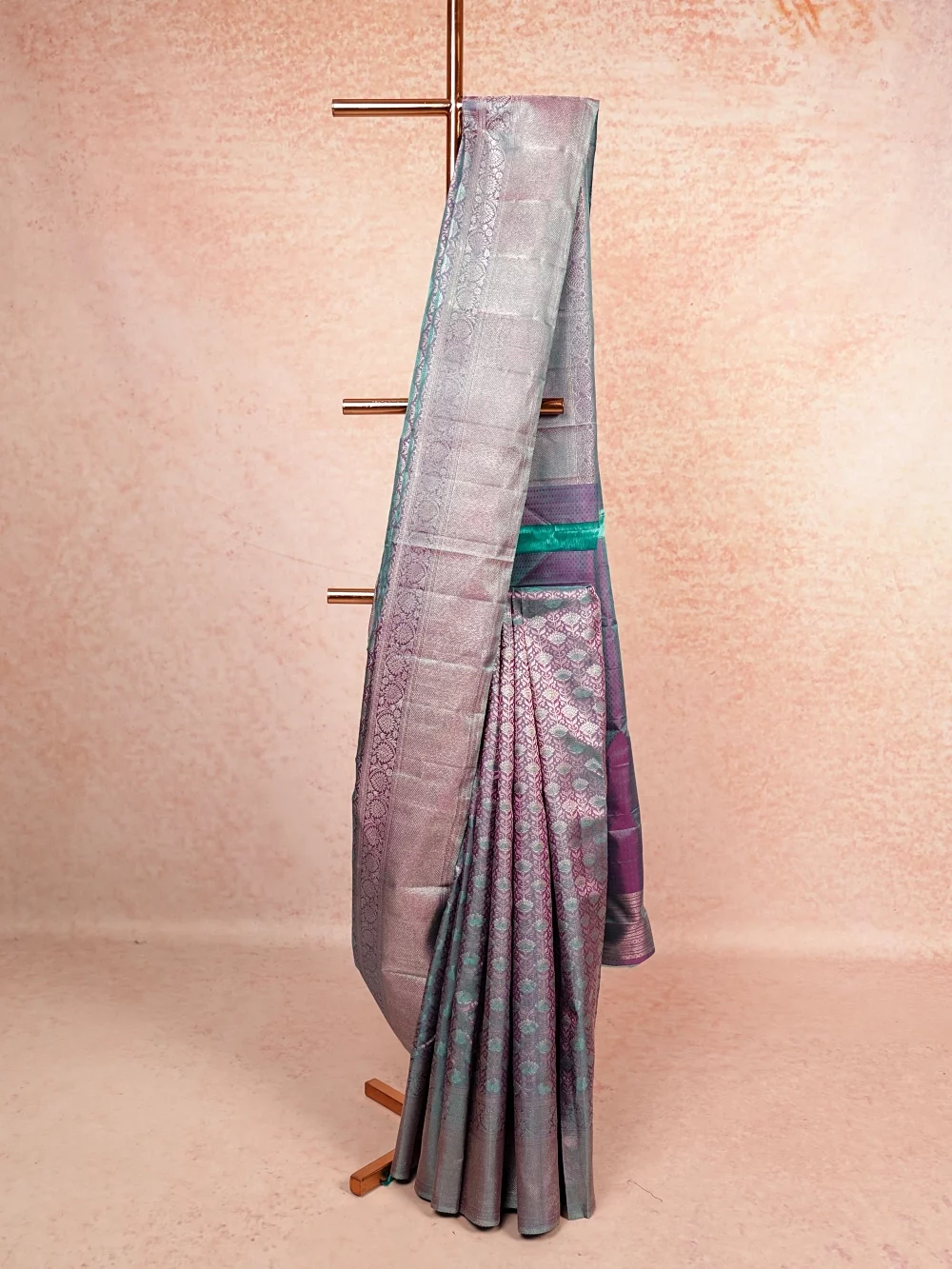 Lavender Blue Kancheepuram Silk Saree