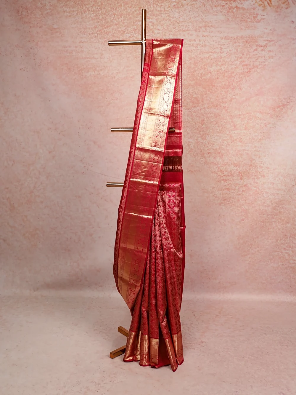 Dark Pink Kancheepuram Silk Saree