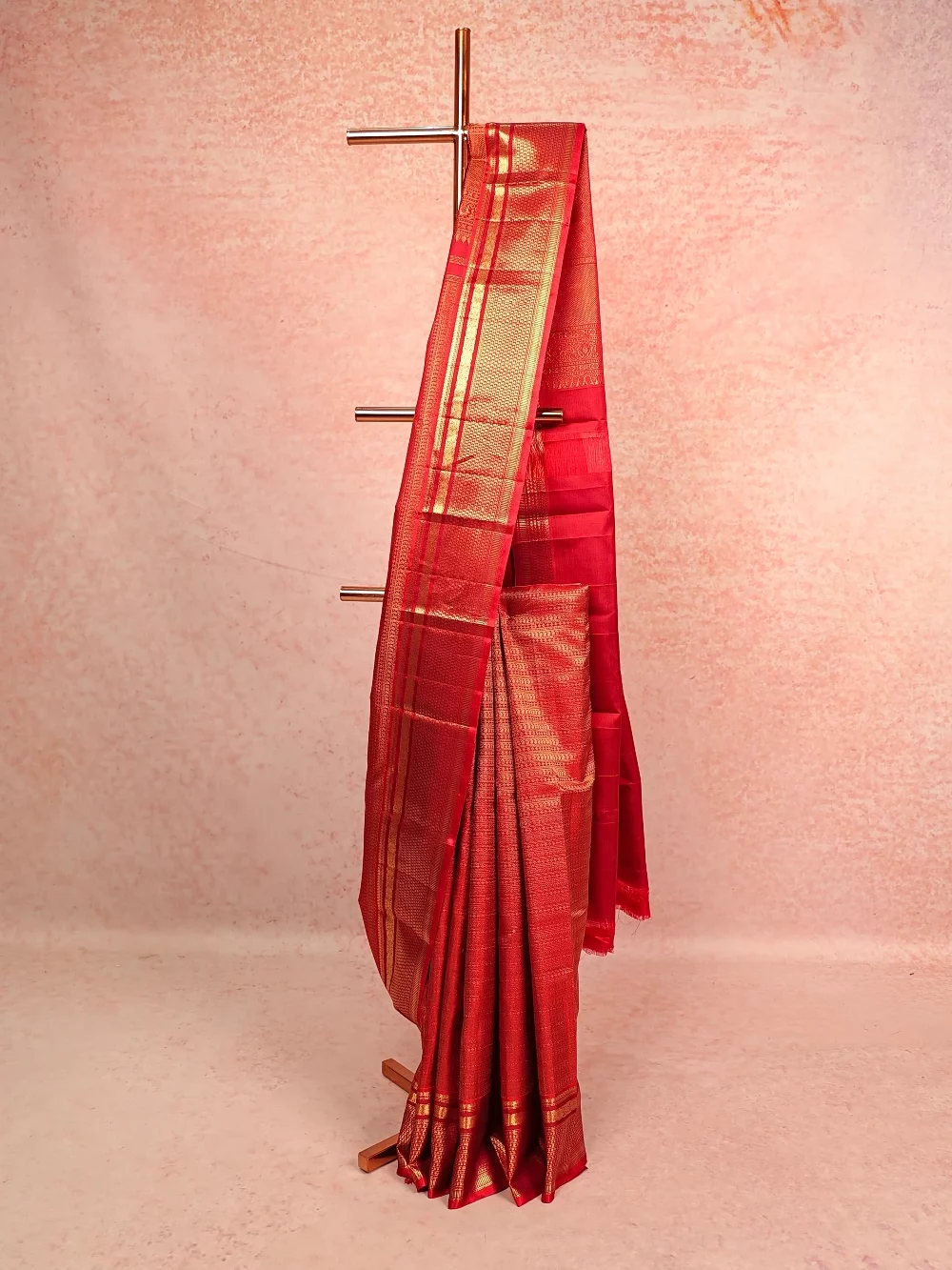 Rust Kancheepuram Silk Saree