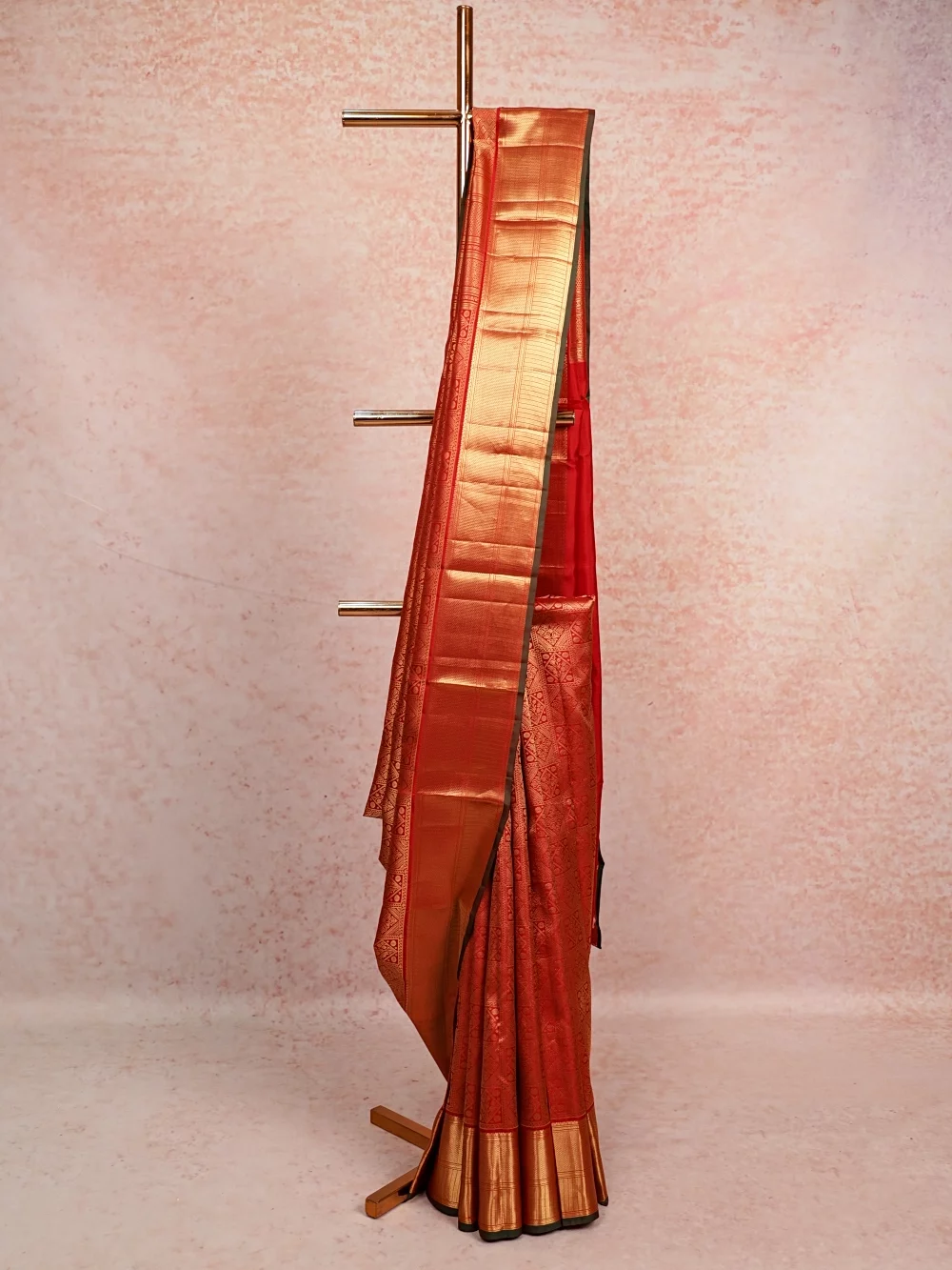 Wax Red Colour Kancheepuram Silk Saree