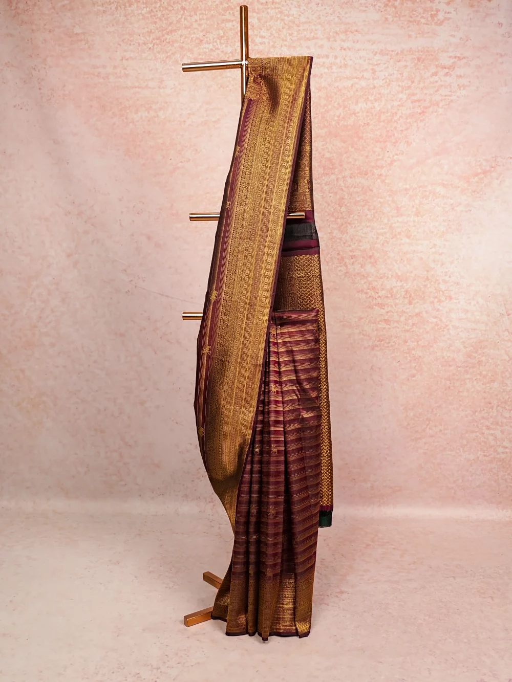 Bright Wine Kancheepuram Silk Saree