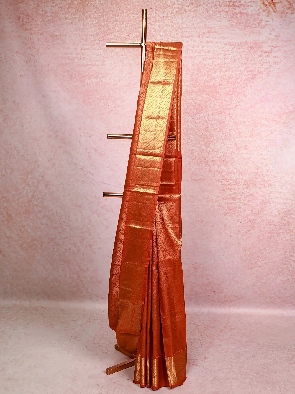 Burnt Orange Kancheepuram Silk Saree