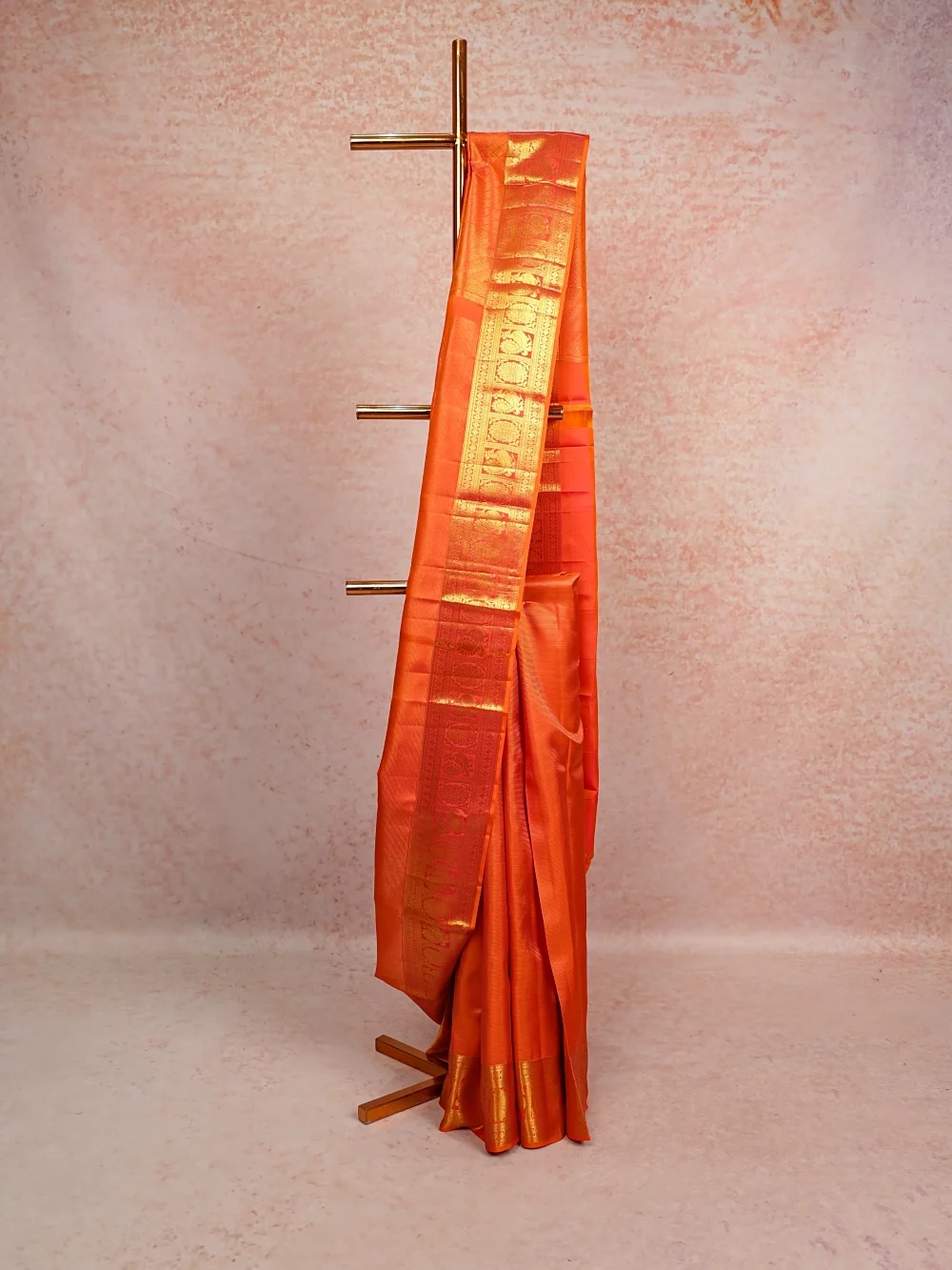 Burnt Orange Kancheepuram Silk Saree