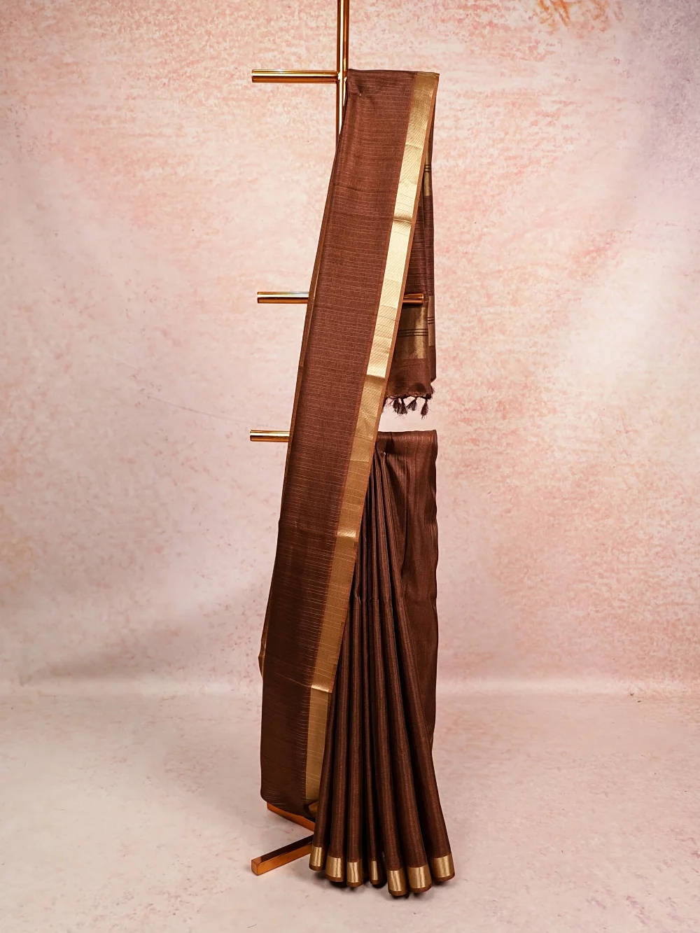 Coffee Colour Semi Tussar Saree