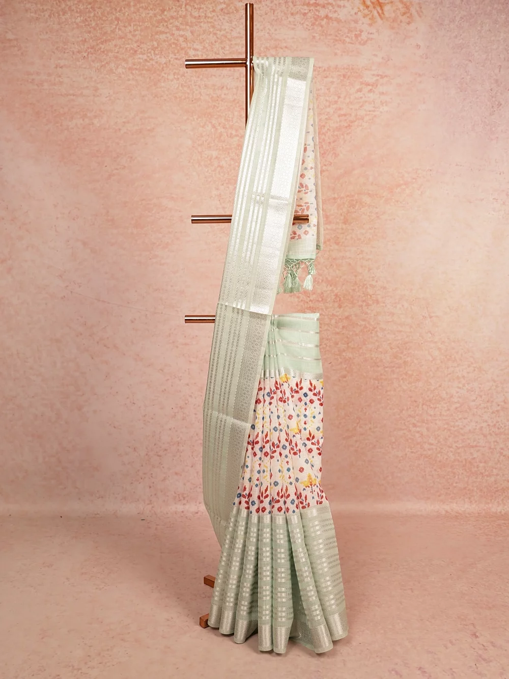 White Semi Linen Saree