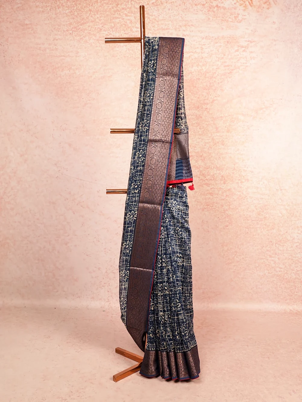 Blue Chanderi Silk Saree