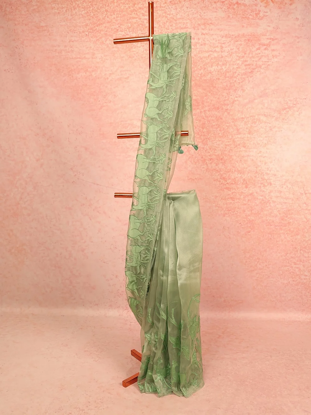 Green Semi Organza Saree