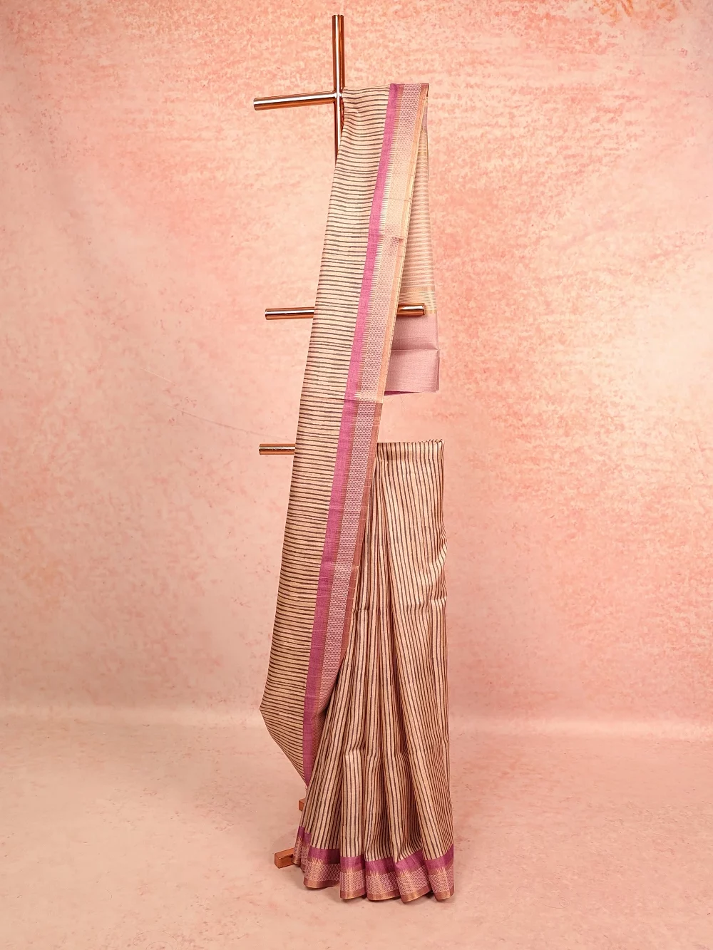 Off White Semi Tussar Saree