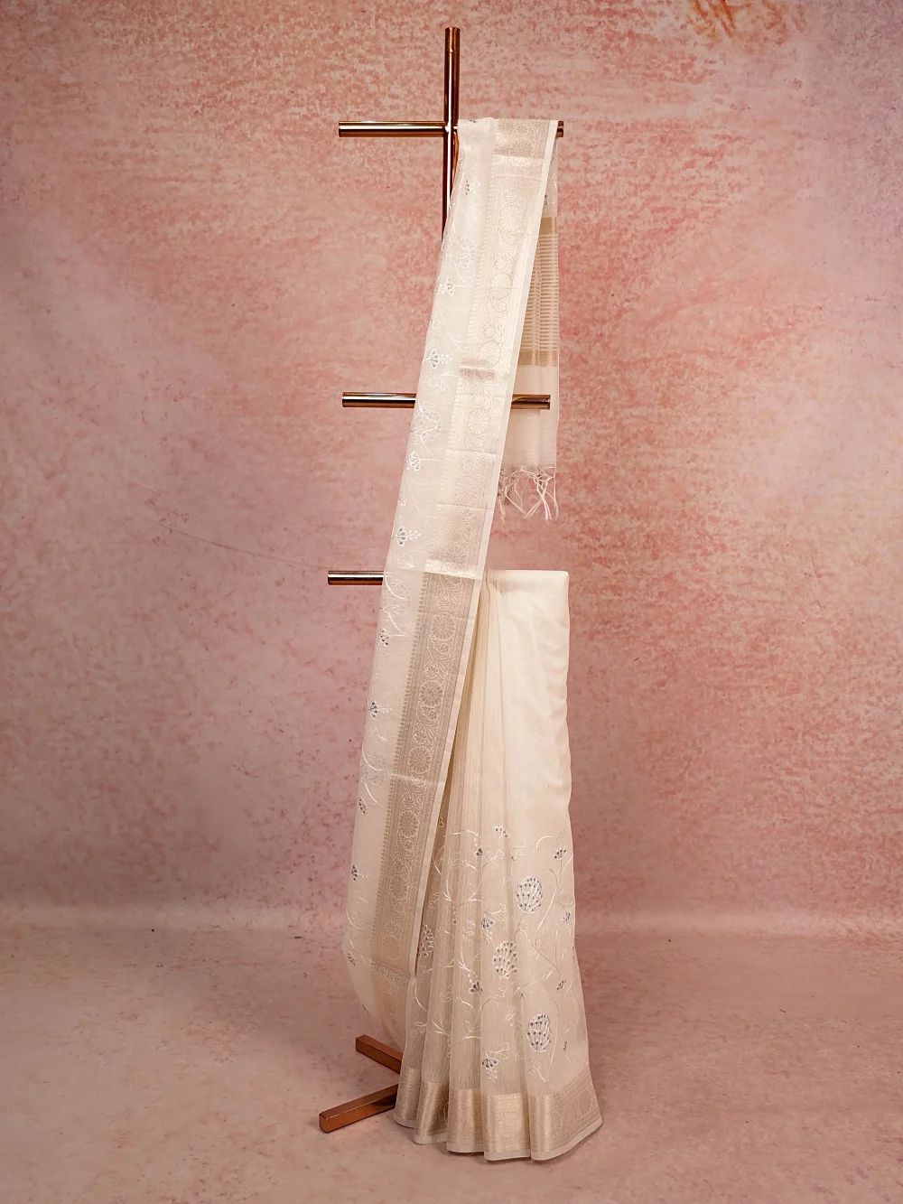 Off White Net Kota Saree