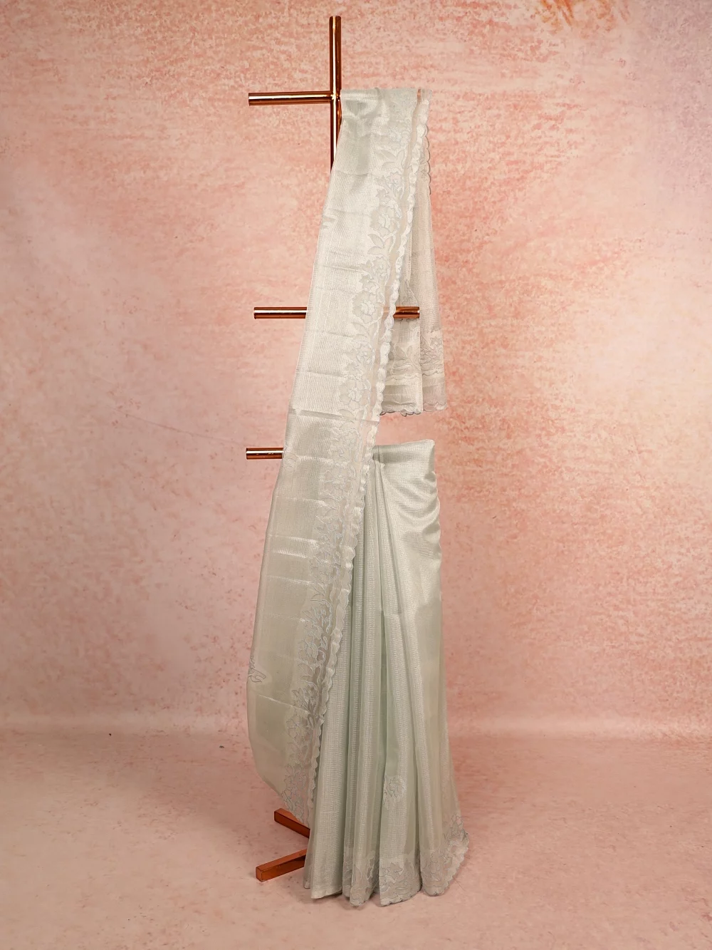 Powder Blue Net Kota Saree