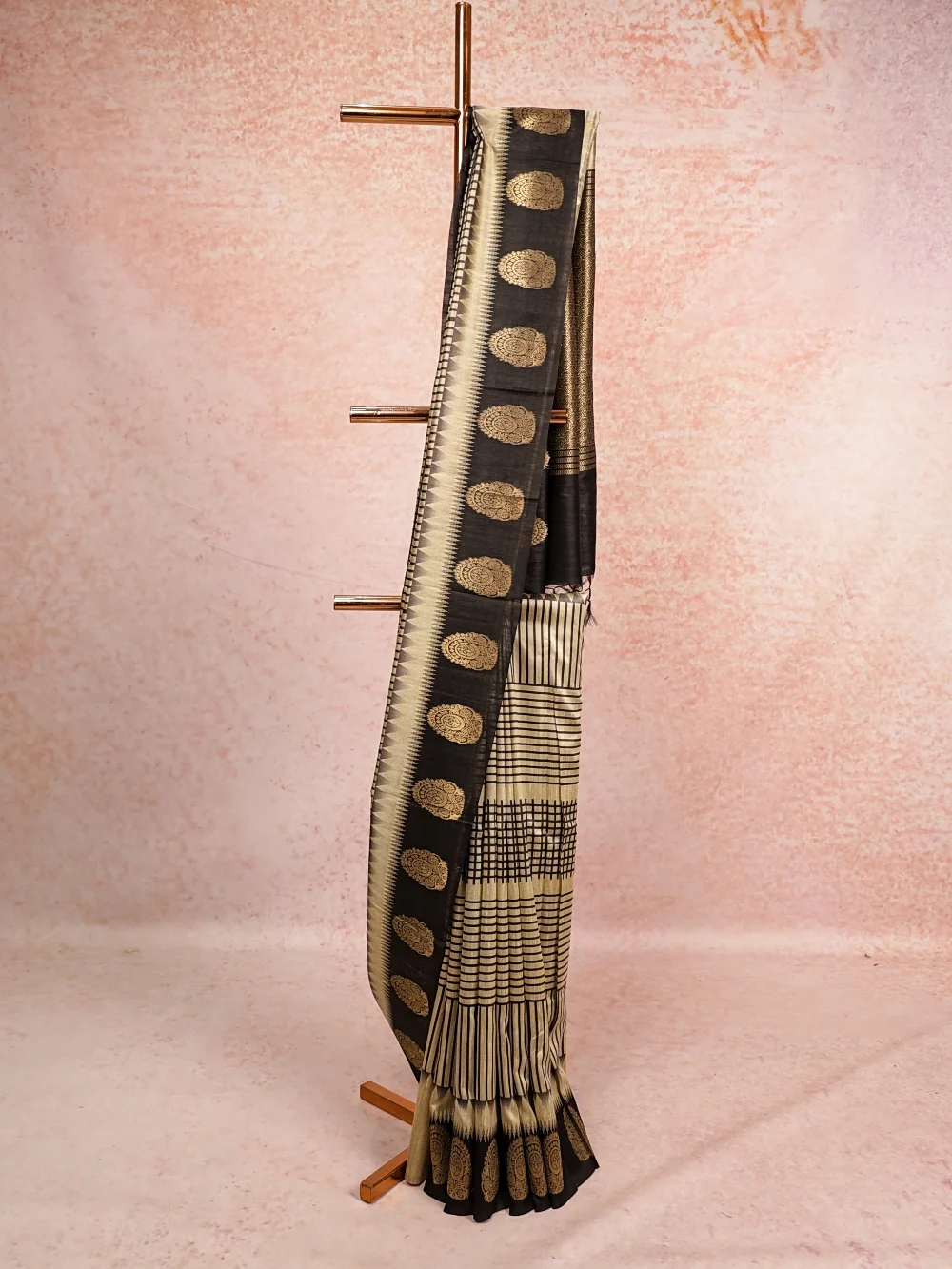 Cream Semi Jute Saree