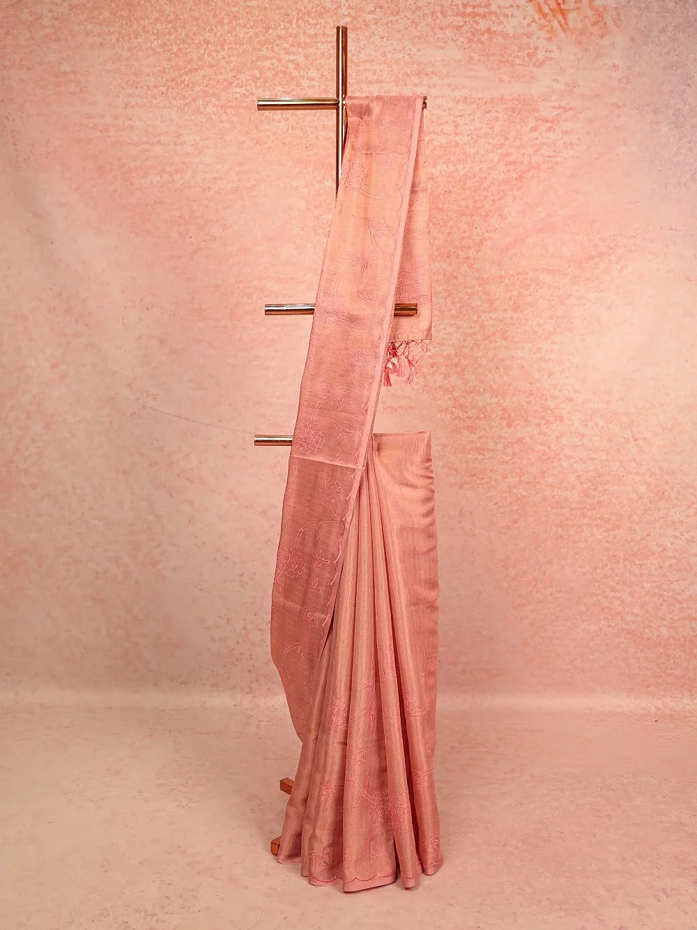 Pink Semi Tissue Saree