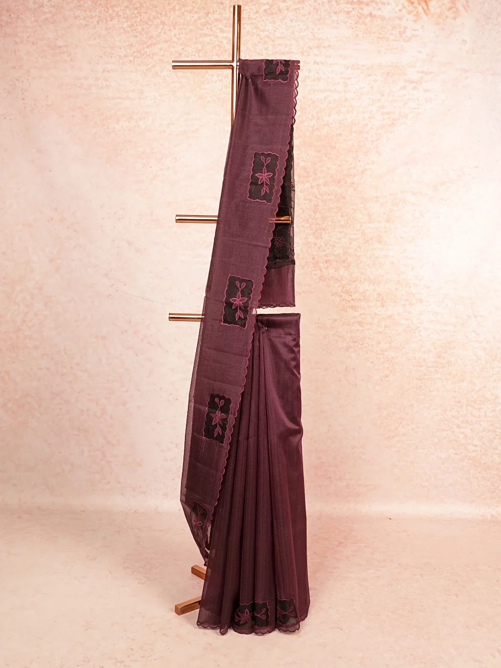 Dark Wine Net Kota Saree