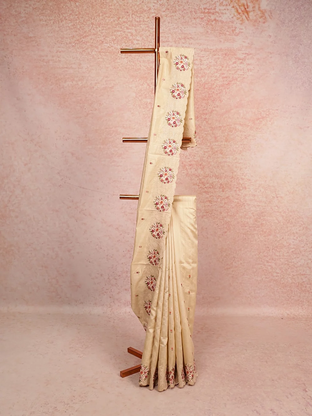 Off White Semi Tussar Saree