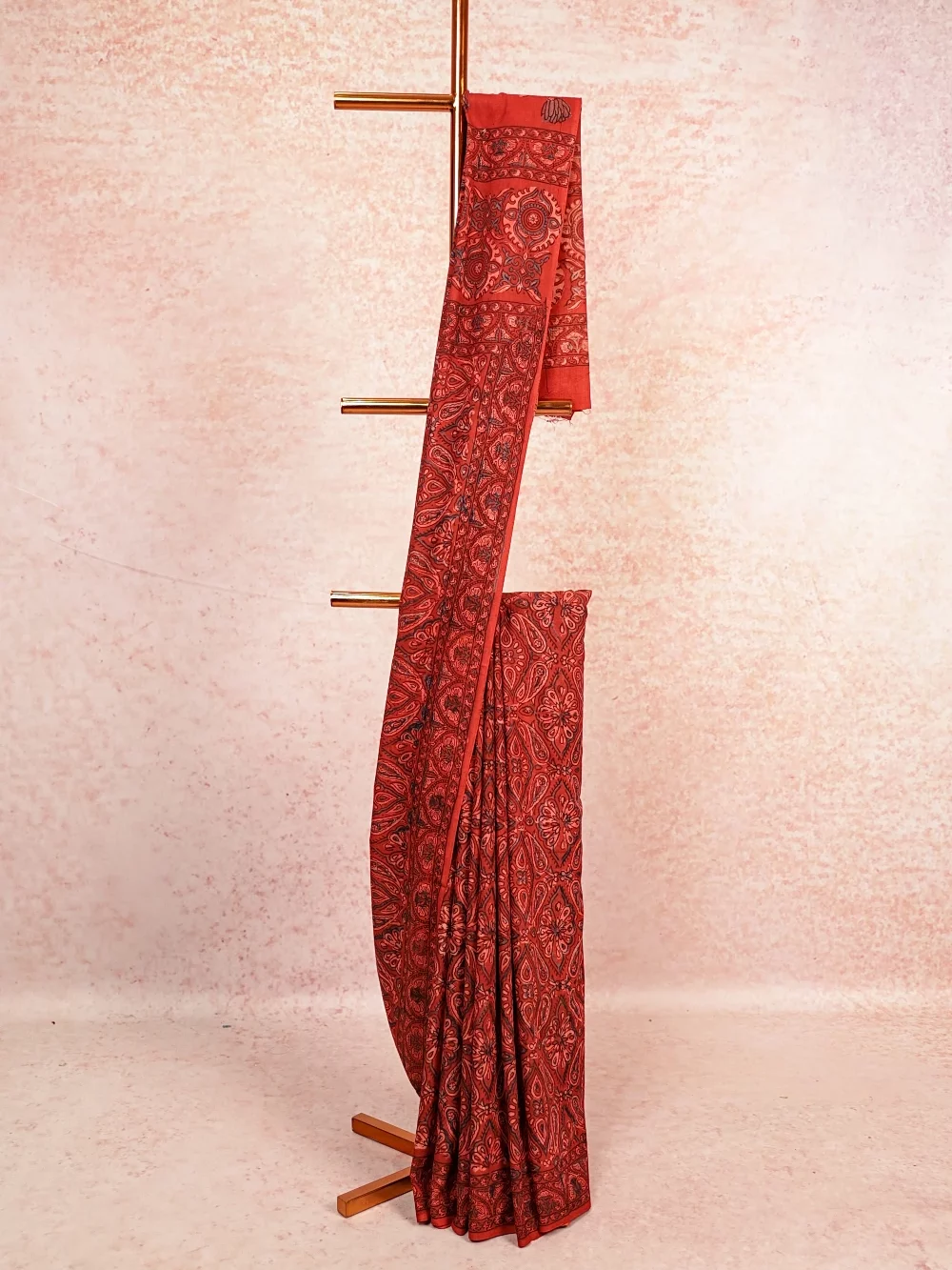 Brick Colour Cotton Saree