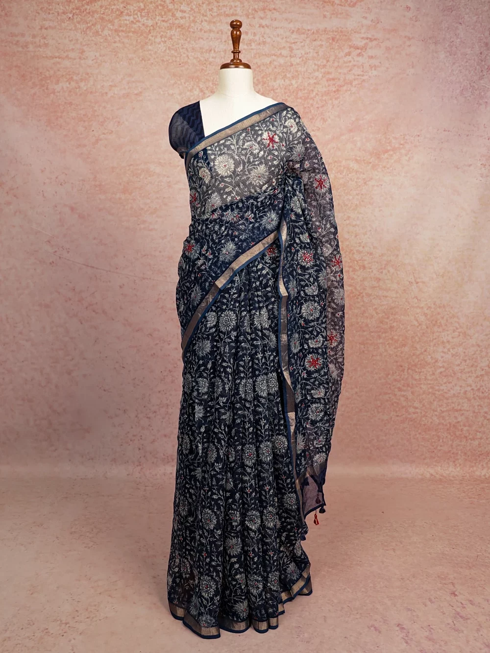 Indigo Blue Net Kota Saree