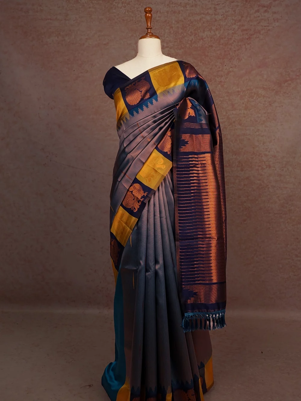 Blue Semi Silk Saree