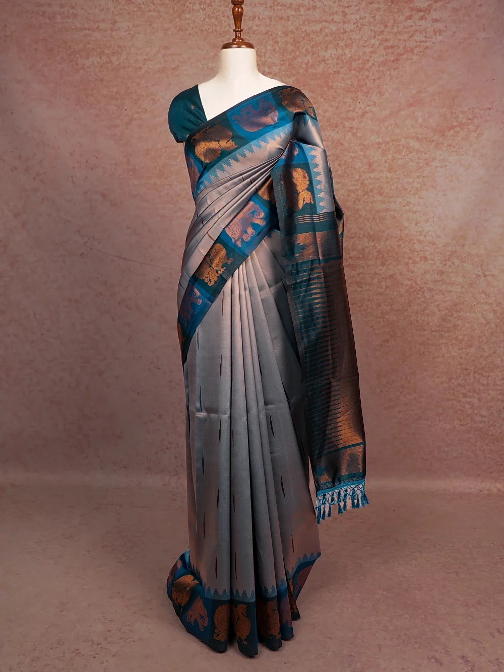 Blue Semi Silk Saree