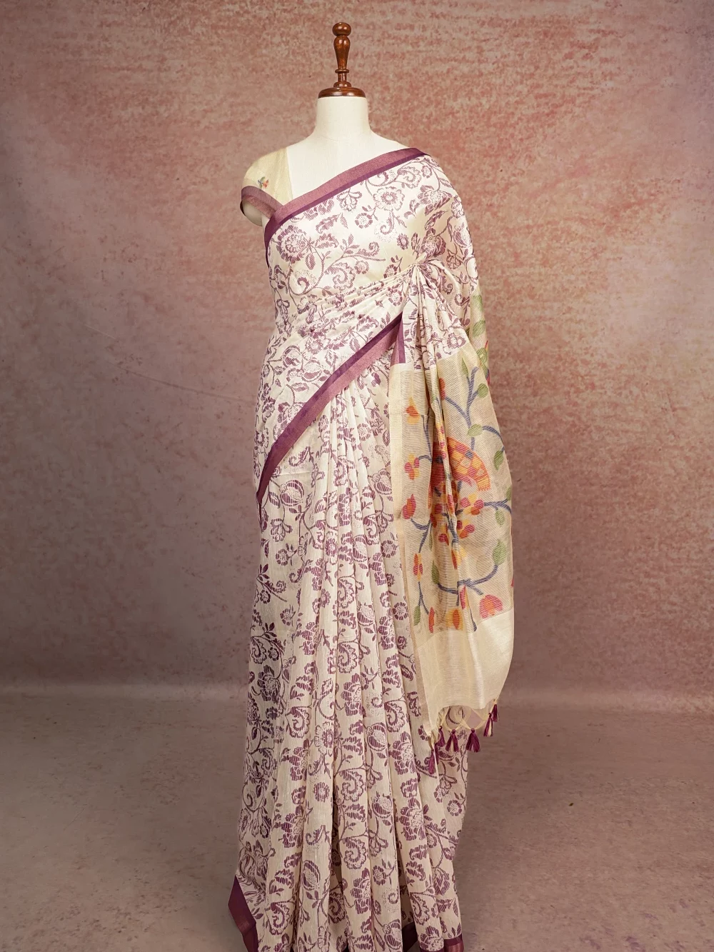 White Cotton Silk Saree