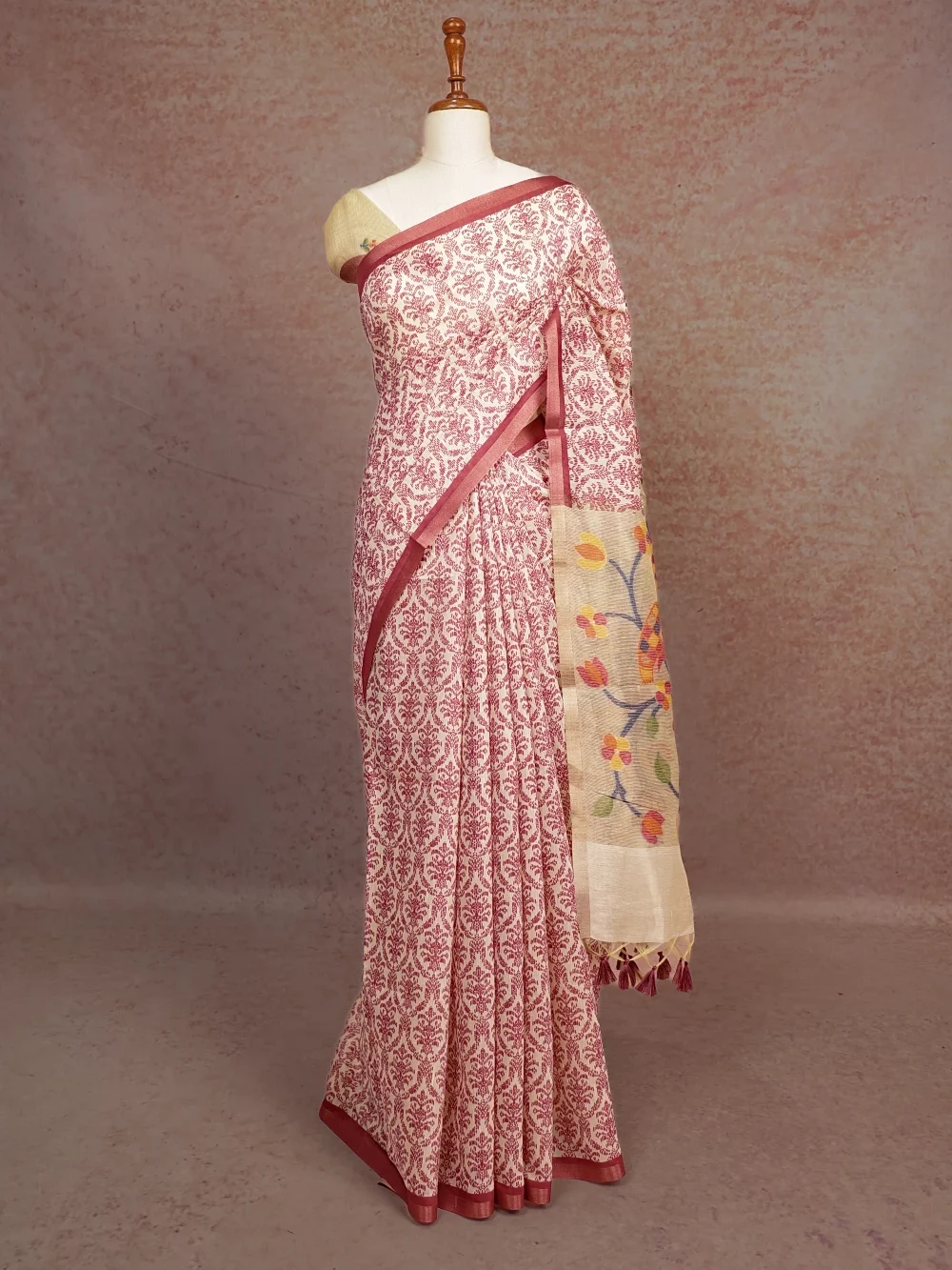 Cream Cotton Silk Saree