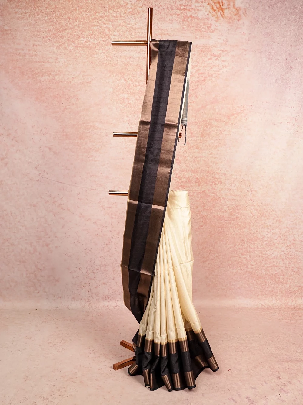 Off White Semi Tussar Saree