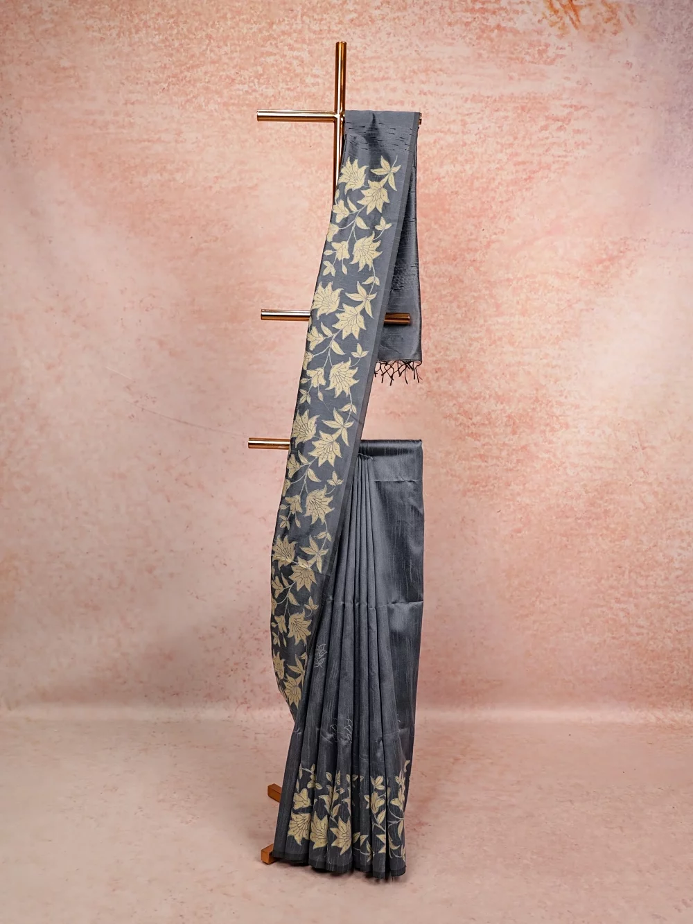Grey Semi Jute Saree
